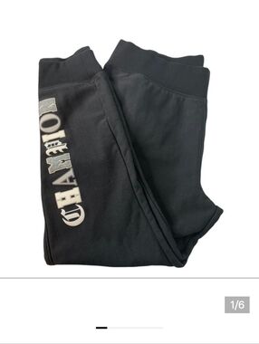 CHAMPION Reverse Weave Black Logo Jogging Pants Sz 2X